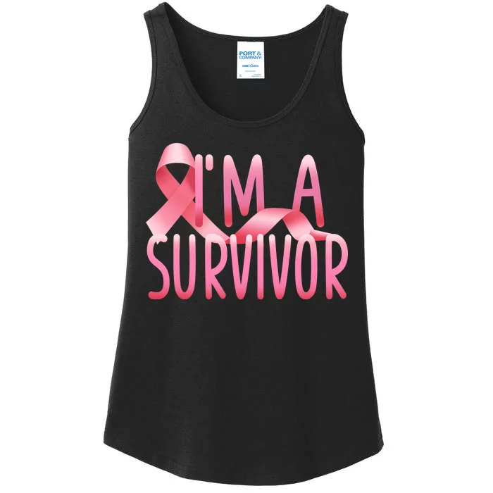 I'm A Survivor Breast Cancer Awareness Ladies Essential Tank