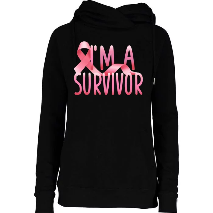 I'm A Survivor Breast Cancer Awareness Womens Funnel Neck Pullover Hood