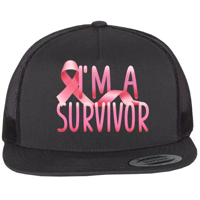 I'm A Survivor Breast Cancer Awareness Flat Bill Trucker Hat