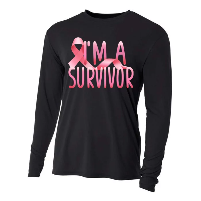 I'm A Survivor Breast Cancer Awareness Cooling Performance Long Sleeve Crew