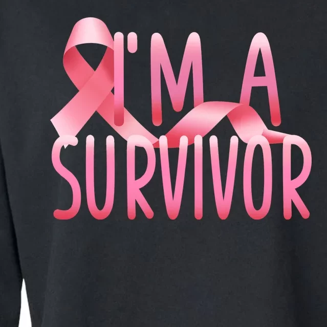 I'm A Survivor Breast Cancer Awareness Cropped Pullover Crew