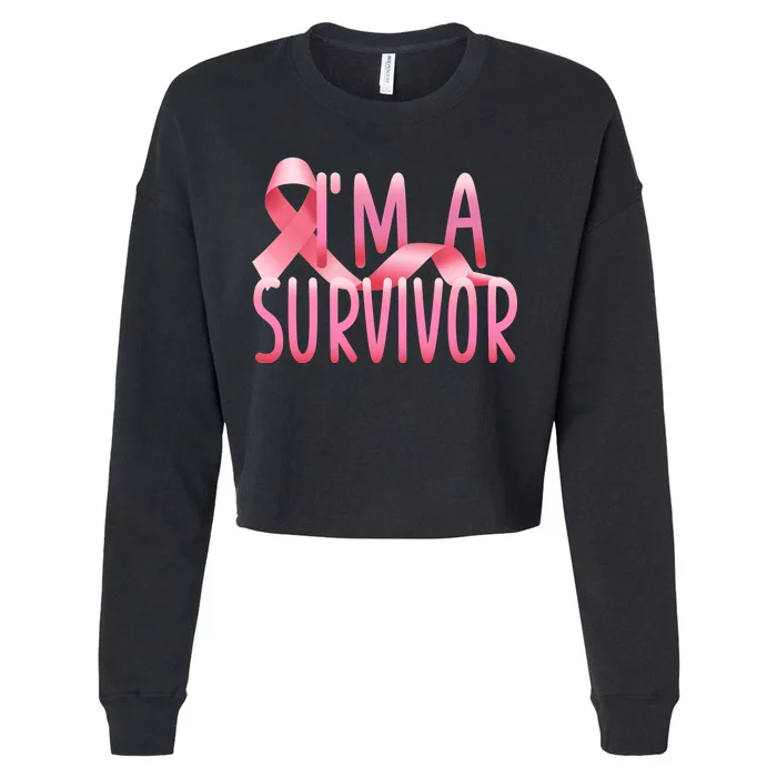 I'm A Survivor Breast Cancer Awareness Cropped Pullover Crew