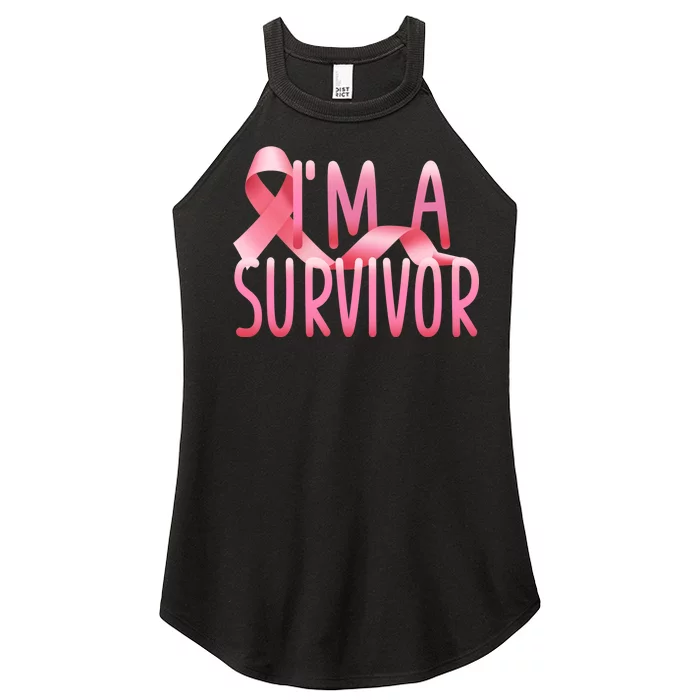 I'm a Survivor Breast Cancer Awareness Women’s Perfect Tri Rocker Tank