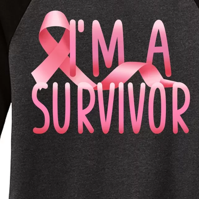 I'm a Survivor Breast Cancer Awareness Women's Tri-Blend 3/4-Sleeve Raglan Shirt