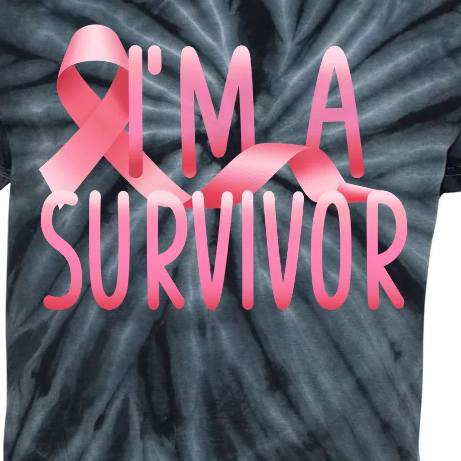 I'm A Survivor Breast Cancer Awareness Kids Tie-Dye T-Shirt