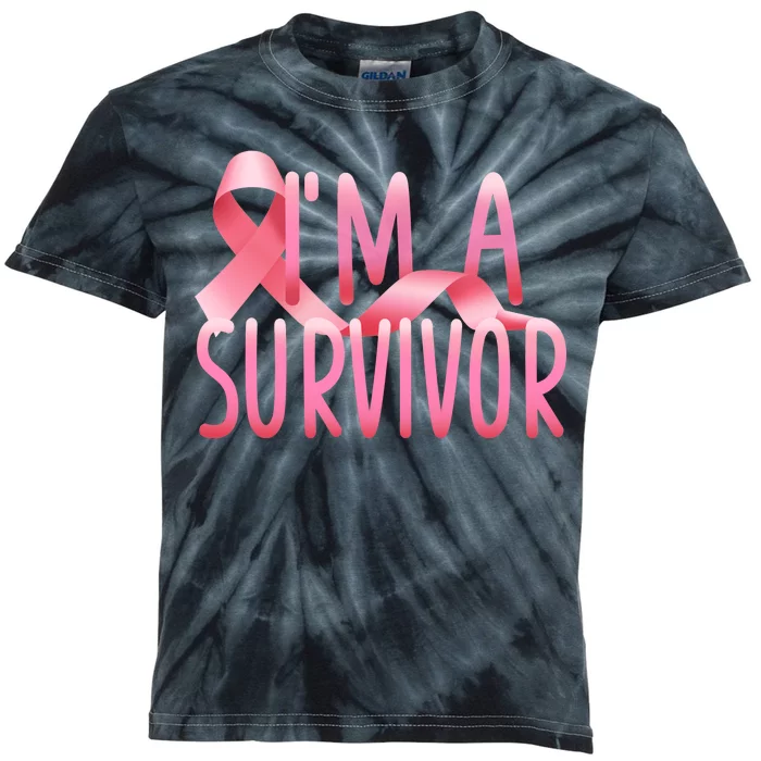 I'm A Survivor Breast Cancer Awareness Kids Tie-Dye T-Shirt