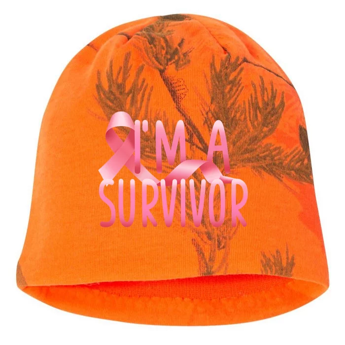 I'm A Survivor Breast Cancer Awareness Kati - Camo Knit Beanie