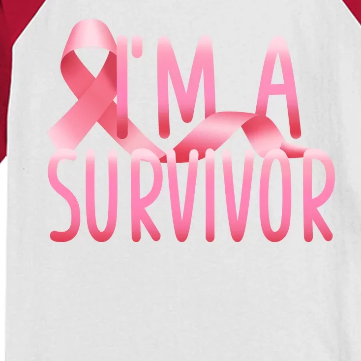 I'm A Survivor Breast Cancer Awareness Kids Colorblock Raglan Jersey