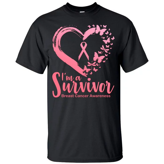 I'm a Survivor Breast Cancer Awareness Butterfly Tall T-Shirt