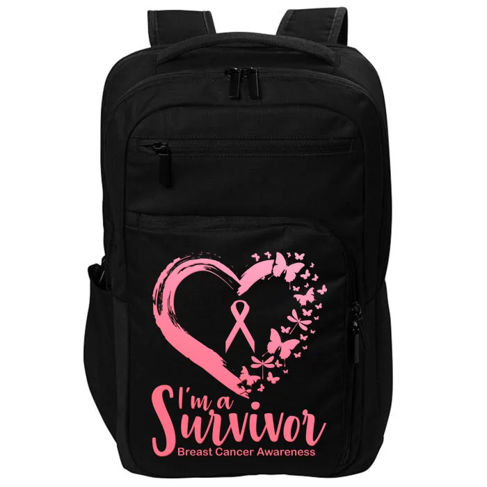 I'm a Survivor Breast Cancer Awareness Butterfly Impact Tech Backpack