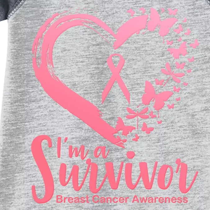 I'm a Survivor Breast Cancer Awareness Butterfly Infant Baby Jersey Bodysuit