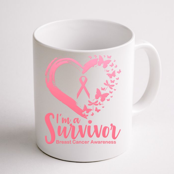 I'm a Survivor Breast Cancer Awareness Butterfly Front & Back Coffee Mug