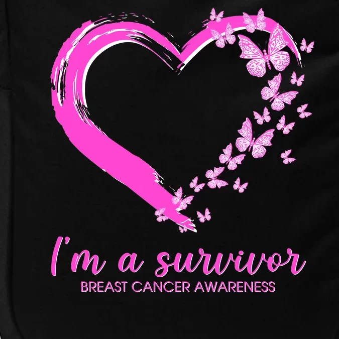 I'm a Survivor Breast Cancer Awareness Butterfly Heart Impact Tech Backpack