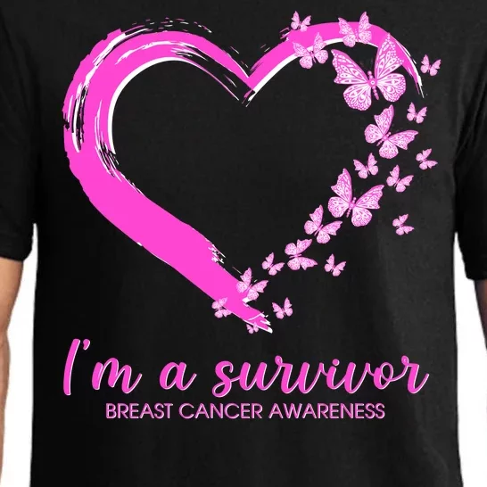 I'm a Survivor Breast Cancer Awareness Butterfly Heart Pajama Set