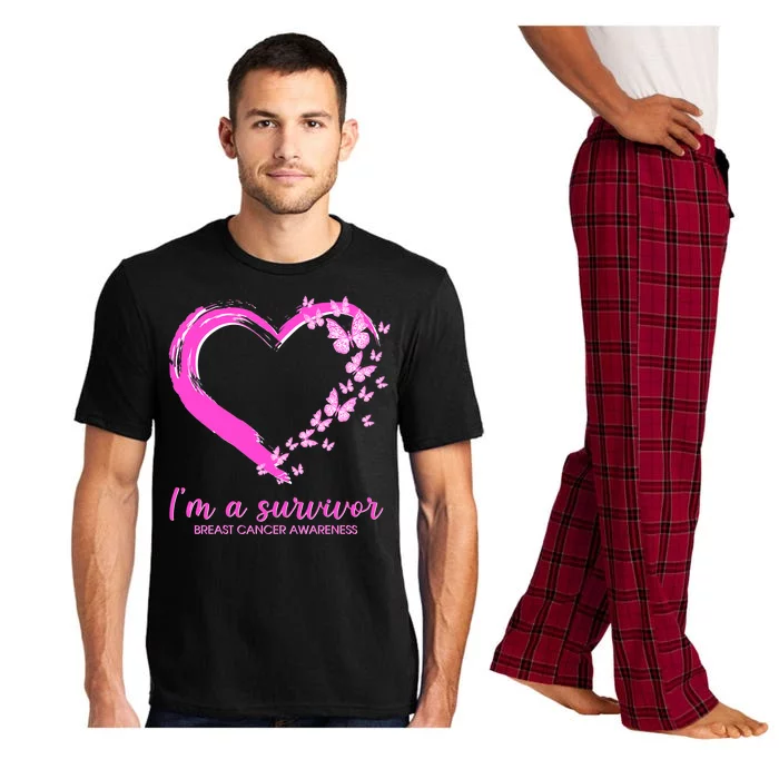 I'm a Survivor Breast Cancer Awareness Butterfly Heart Pajama Set