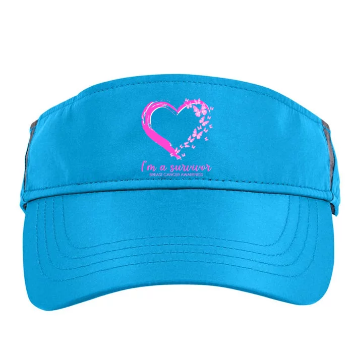 I'm a Survivor Breast Cancer Awareness Butterfly Heart Adult Drive Performance Visor