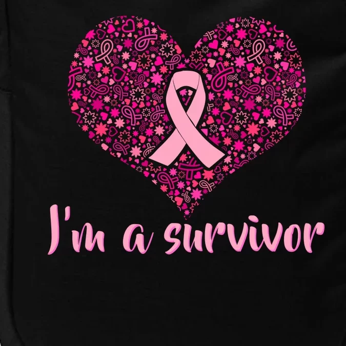 I'm A survivor Breast Cancer Awareness Heart Impact Tech Backpack