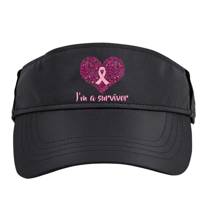 I'm A survivor Breast Cancer Awareness Heart Adult Drive Performance Visor