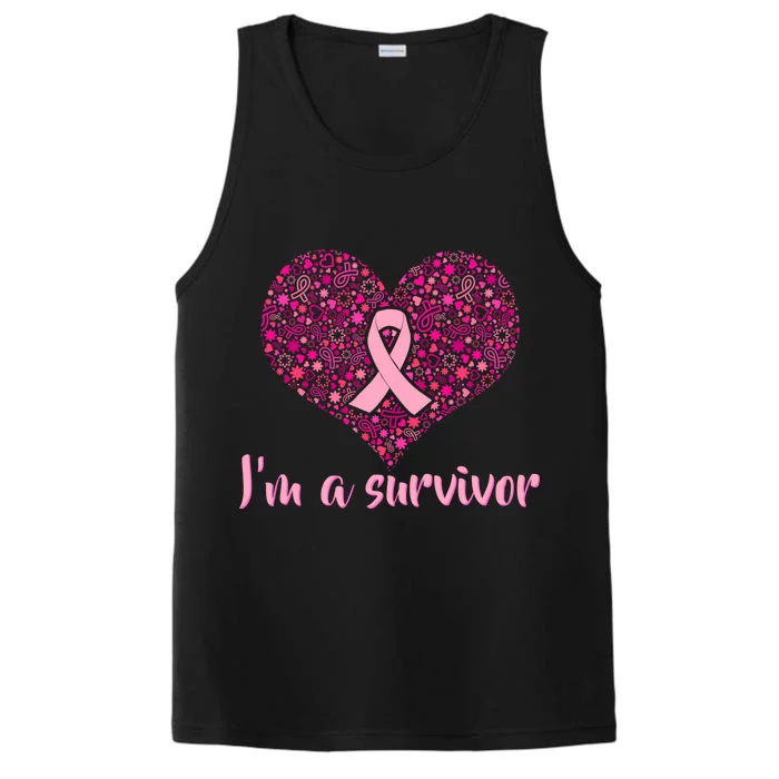 I'm A survivor Breast Cancer Awareness Heart Performance Tank