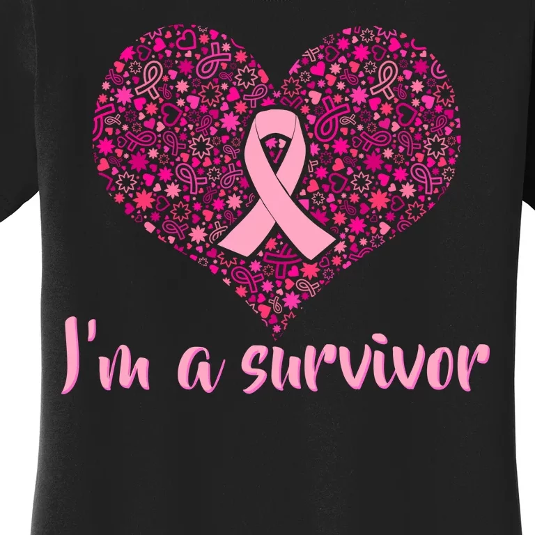 I'm A survivor Breast Cancer Awareness Heart Women's T-Shirt