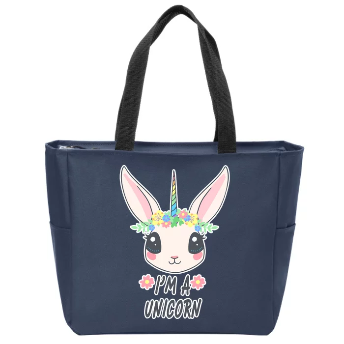 I'm A Unicorn Easter Bunny Funny Cute Zip Tote Bag