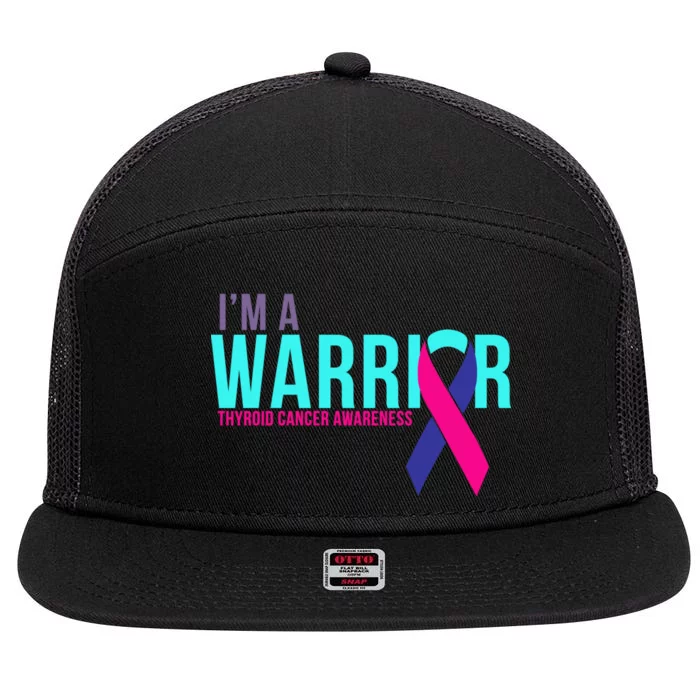 I'm a Warrior Thyroid Cancer Awareness 7 Panel Mesh Trucker Snapback Hat