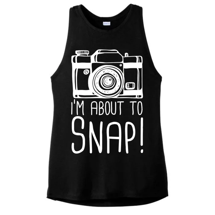 I'm About to Snap Funny Photographer Camera Ladies Tri-Blend Wicking Tank