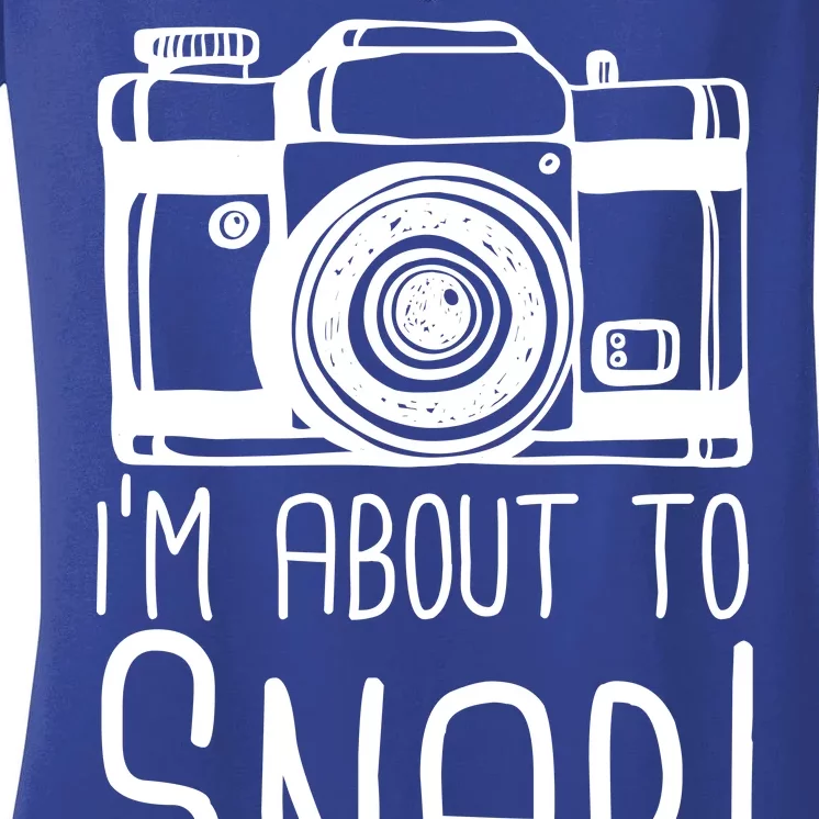 I'm About to Snap Funny Photographer Camera Women's V-Neck T-Shirt