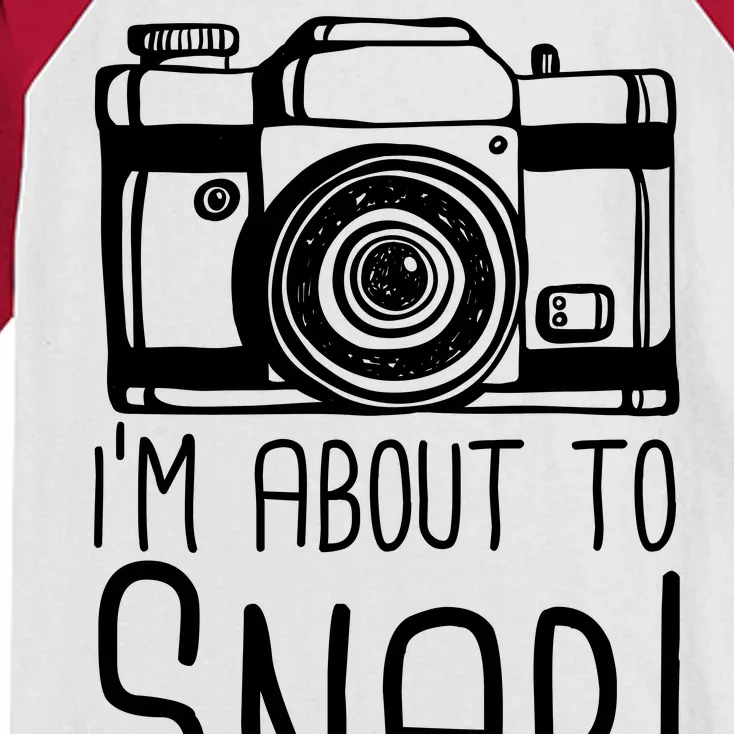 I'm About to Snap Funny Photographer Camera Kids Colorblock Raglan Jersey