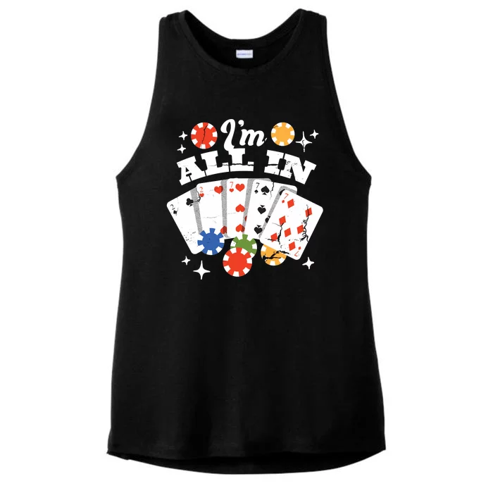 I'm All In Poker Cards Ladies Tri-Blend Wicking Tank