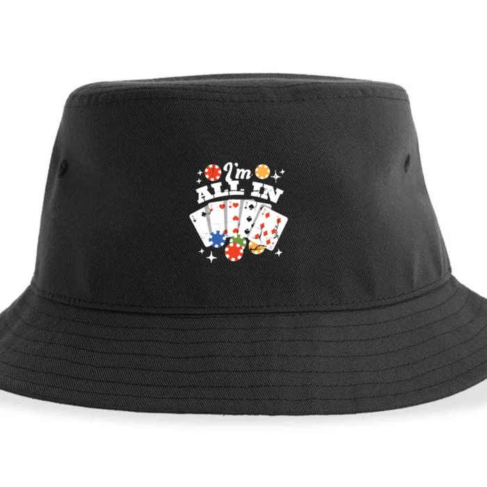 I'm All In Poker Cards Sustainable Bucket Hat