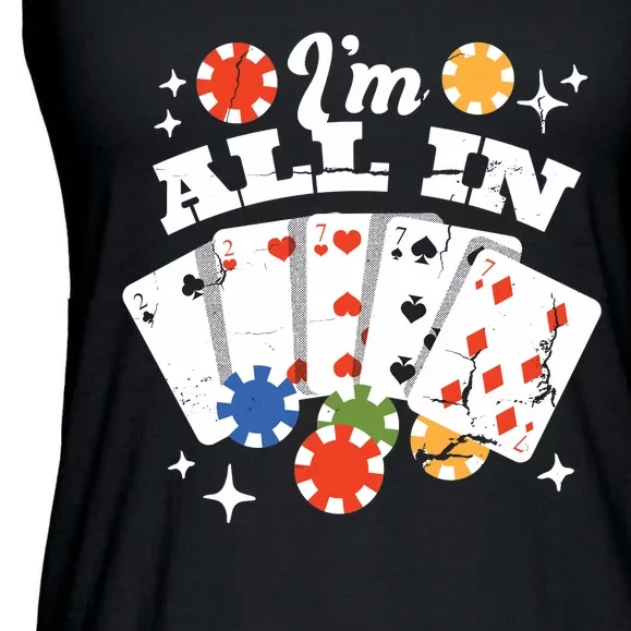 I'm All In Poker Cards Ladies Essential Flowy Tank