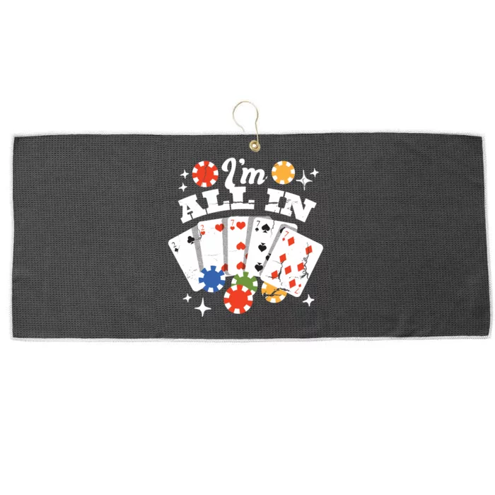 I'm All In Poker Cards Large Microfiber Waffle Golf Towel