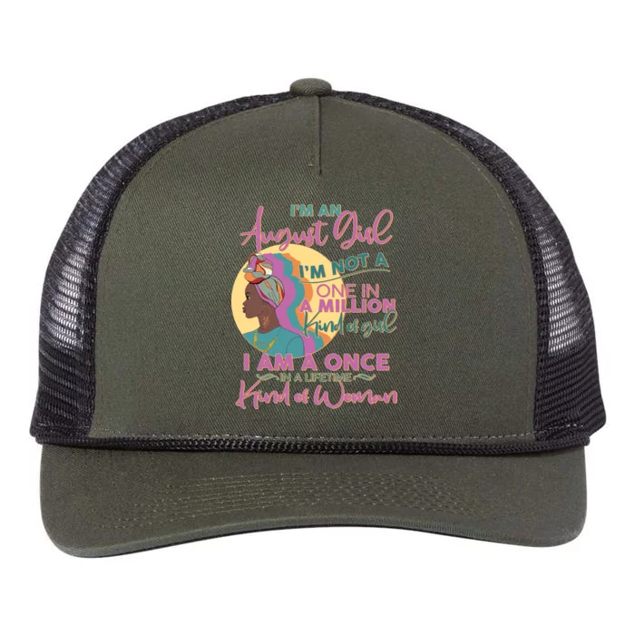 I'm An August Girl A Once In A Lifetime Woman Retro Rope Trucker Hat Cap