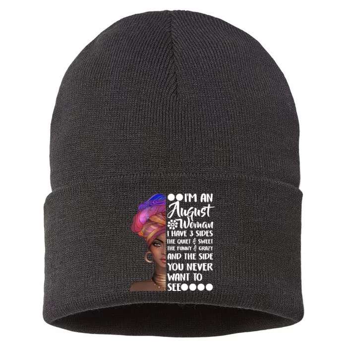 I'm An August Woman Cute Birthday Sustainable Knit Beanie