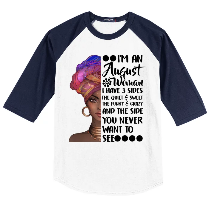 I'm An August Woman Cute Birthday Baseball Sleeve Shirt