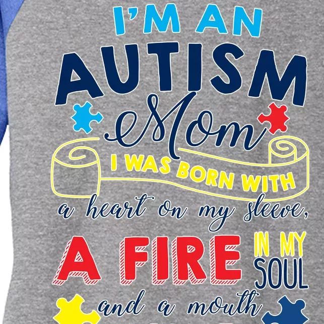 I'm An Autism Mom Women's Tri-Blend 3/4-Sleeve Raglan Shirt