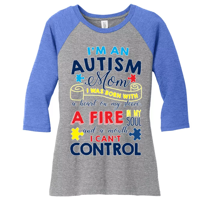 I'm An Autism Mom Women's Tri-Blend 3/4-Sleeve Raglan Shirt