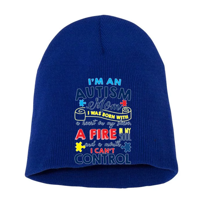 I'm An Autism Mom Short Acrylic Beanie