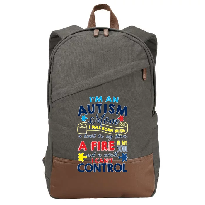 I'm An Autism Mom Cotton Canvas Backpack