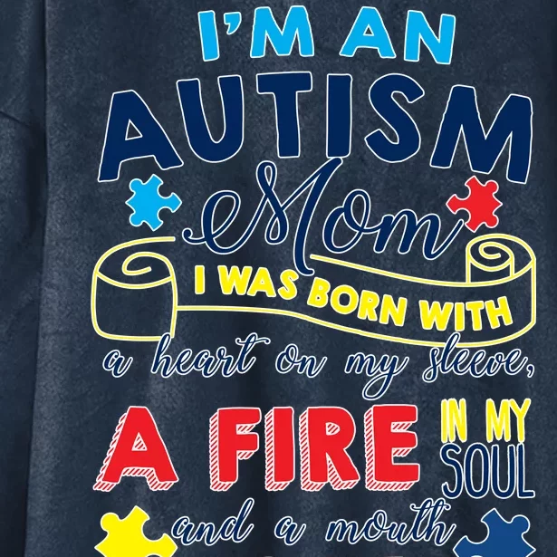 I'm An Autism Mom Hooded Wearable Blanket