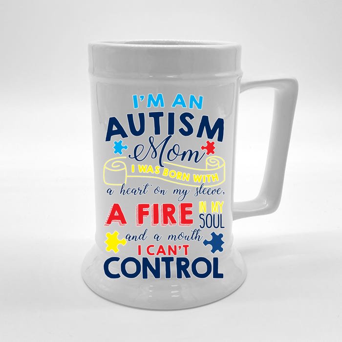 I'm An Autism Mom Front & Back Beer Stein