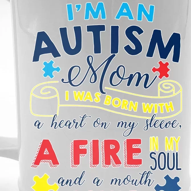 I'm An Autism Mom Front & Back Beer Stein