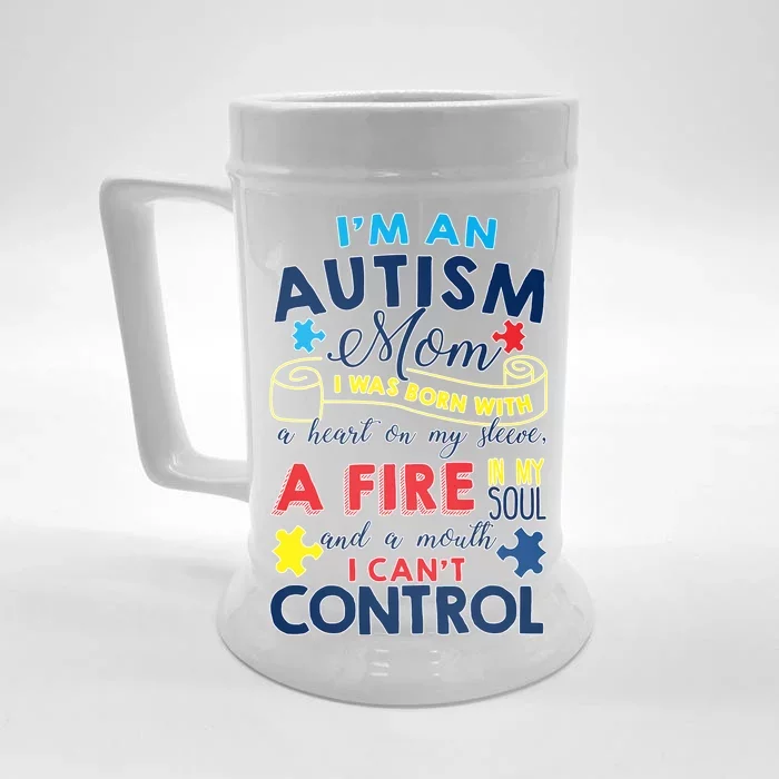 I'm An Autism Mom Front & Back Beer Stein