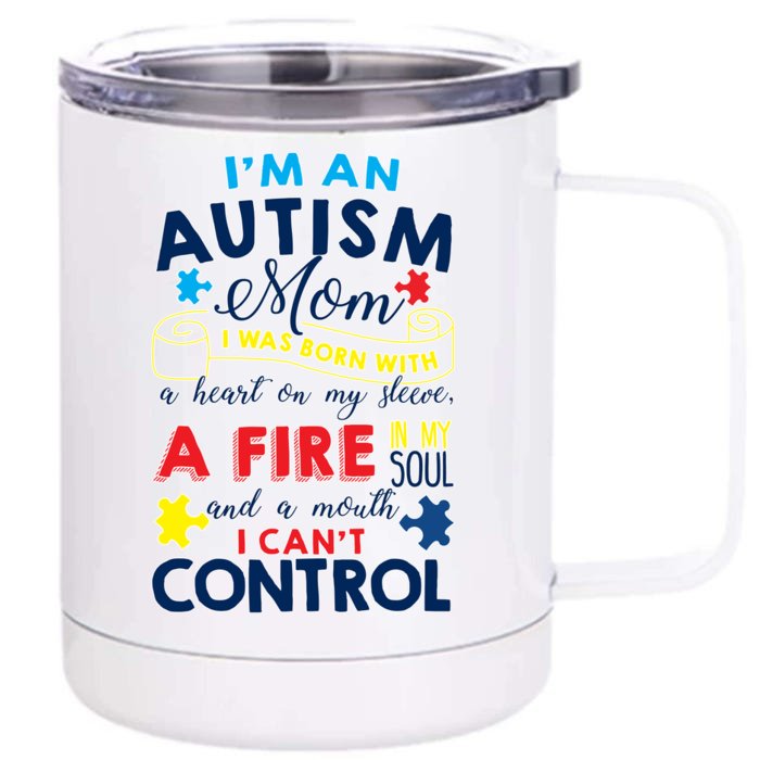 I'm An Autism Mom Front & Back 12oz Stainless Steel Tumbler Cup