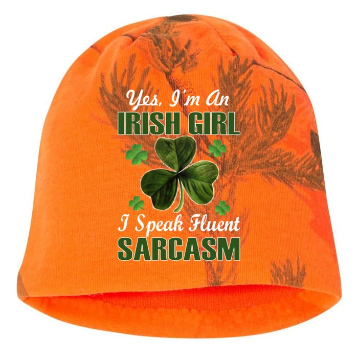 I'm An Irish Girl I Speak Fluent Sarcasm Kati - Camo Knit Beanie