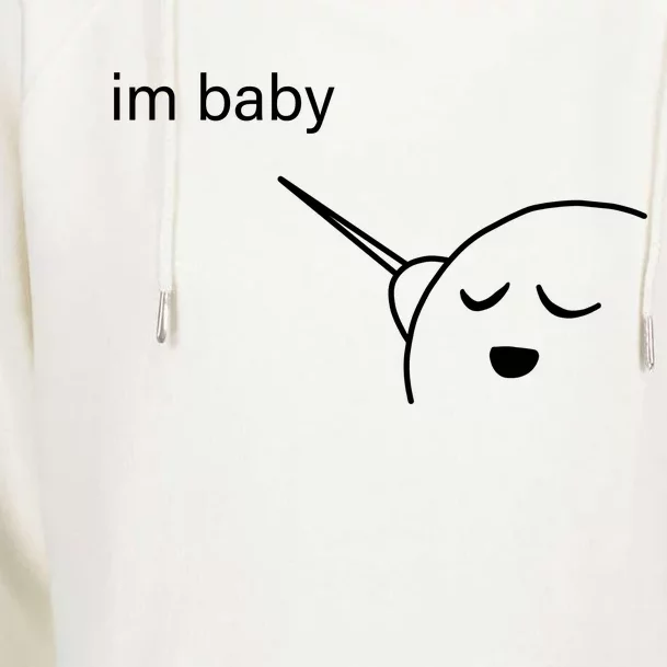 Im Baby Meme Womens Funnel Neck Pullover Hood