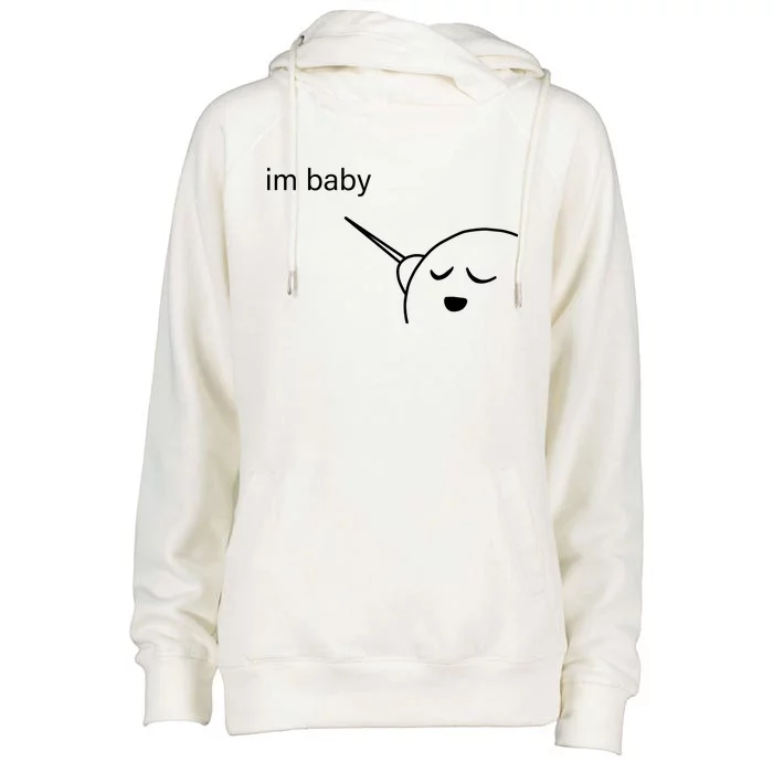 Im Baby Meme Womens Funnel Neck Pullover Hood