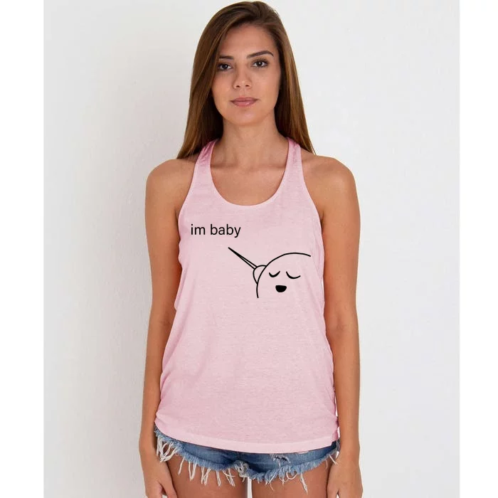 Im Baby Meme Women's Knotted Racerback Tank