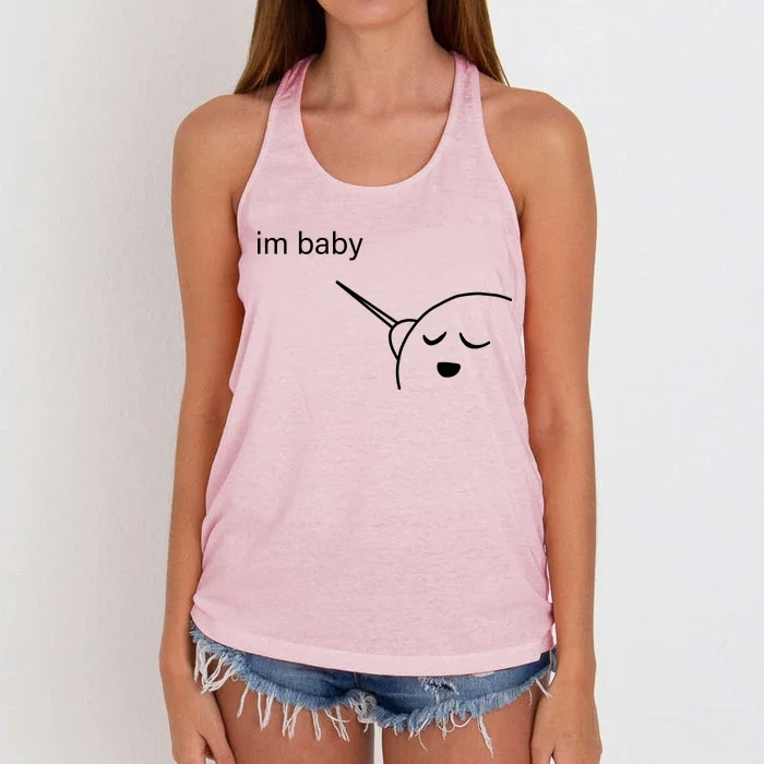 Im Baby Meme Women's Knotted Racerback Tank